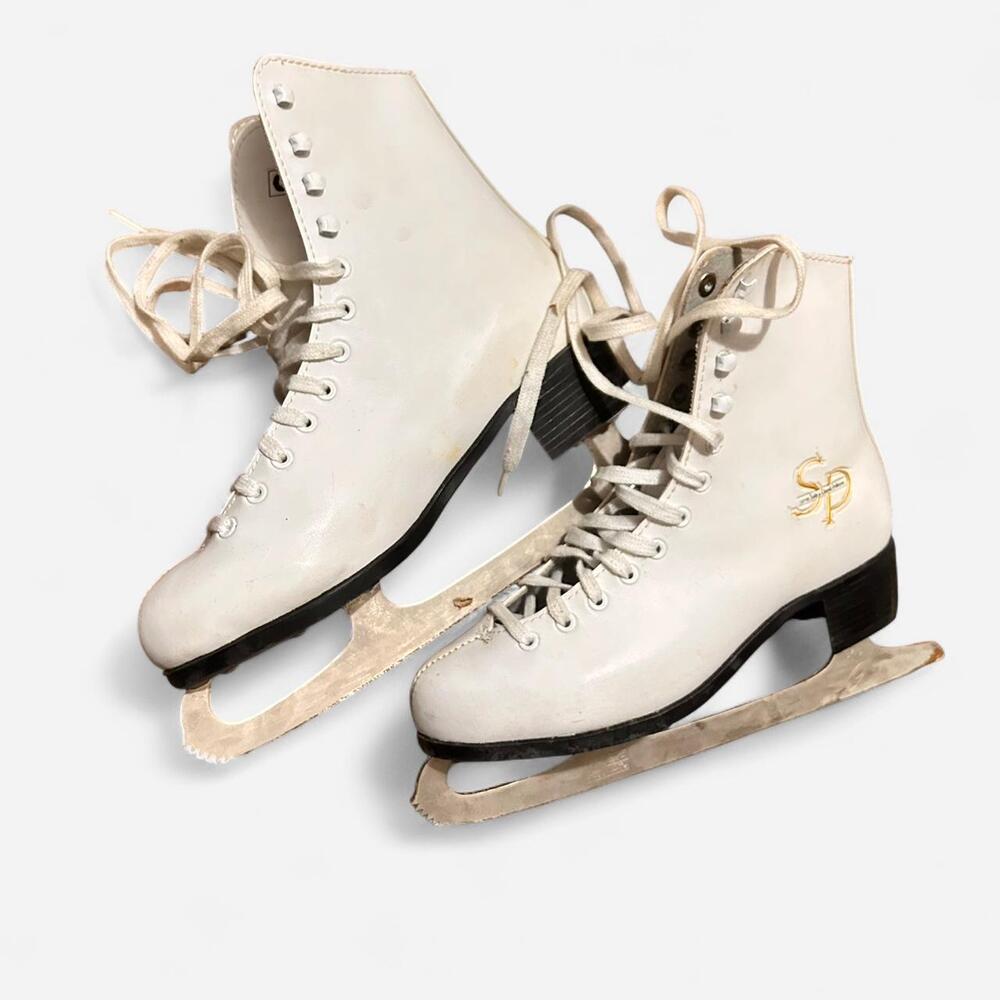 Vintage CCM Jamie sale and David Pelletier Women's White Figure Ice Skates SZ 7